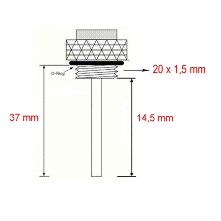 KOSO Temperaturfühler für 14mm Zündkerze, 250 Grad, weisser Stecker-360-054