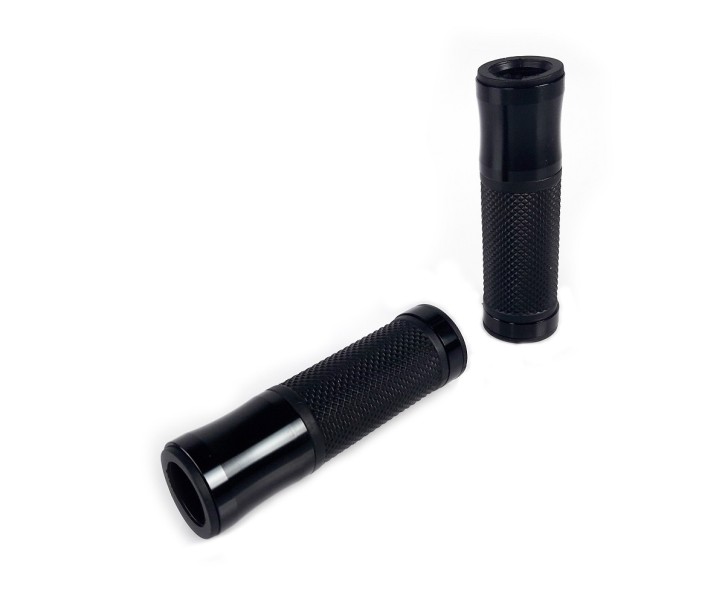 2 GRIPS, alloy / rubber black, for 7/8" handlebars