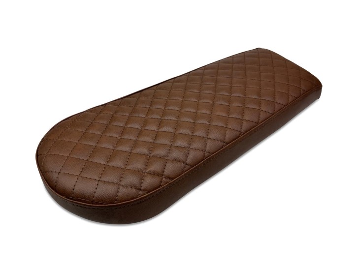 Cafe-Racer, Scrambler SEAT, universal, darkbrown/vintage leather, brown square-stitching