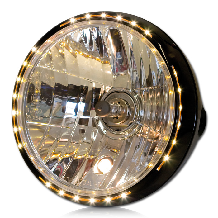 7 Scheinwerfer Sidemount mit LED Standlichtring schwarz, 89,95 €