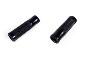 2 GRIPS, alloy / rubber black, for 7/8" handlebars