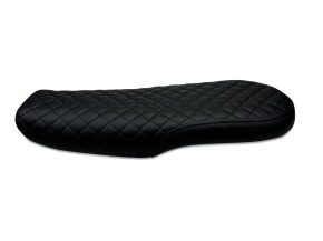 Cafe-Racer, Scrambler SEAT, Honda CX500, black leather, black square-stitching