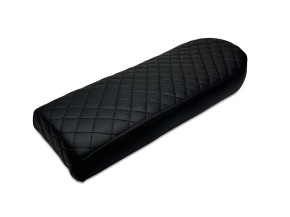 Cafe-Racer, Scrambler SEAT, universal, black leather, black square-stitching