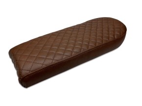 Cafe-Racer, Scrambler SEAT, universal, darkbrown/vintage leather, brown square-stitching