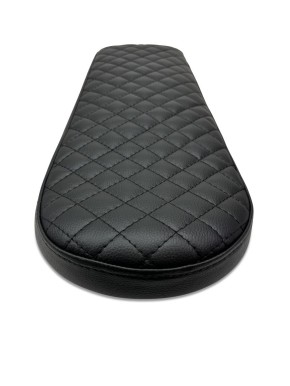 Cafe-Racer, Scrambler SEAT, universal, black leather, black square-stitching